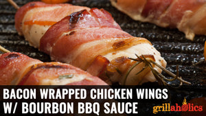 Bacon Wrapped Chicken Wings W/ Bourbon Barbecue Sauce