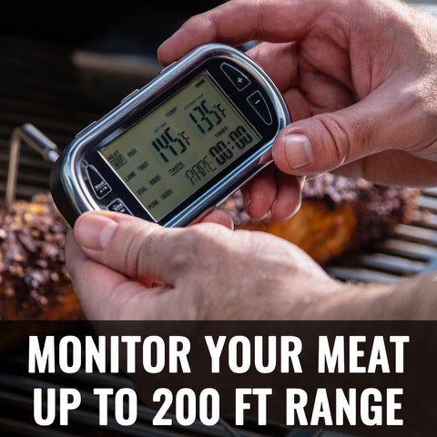 Grillaholics Remote Wireless Digital Meat Thermometer for Grill/Oven 200' Range