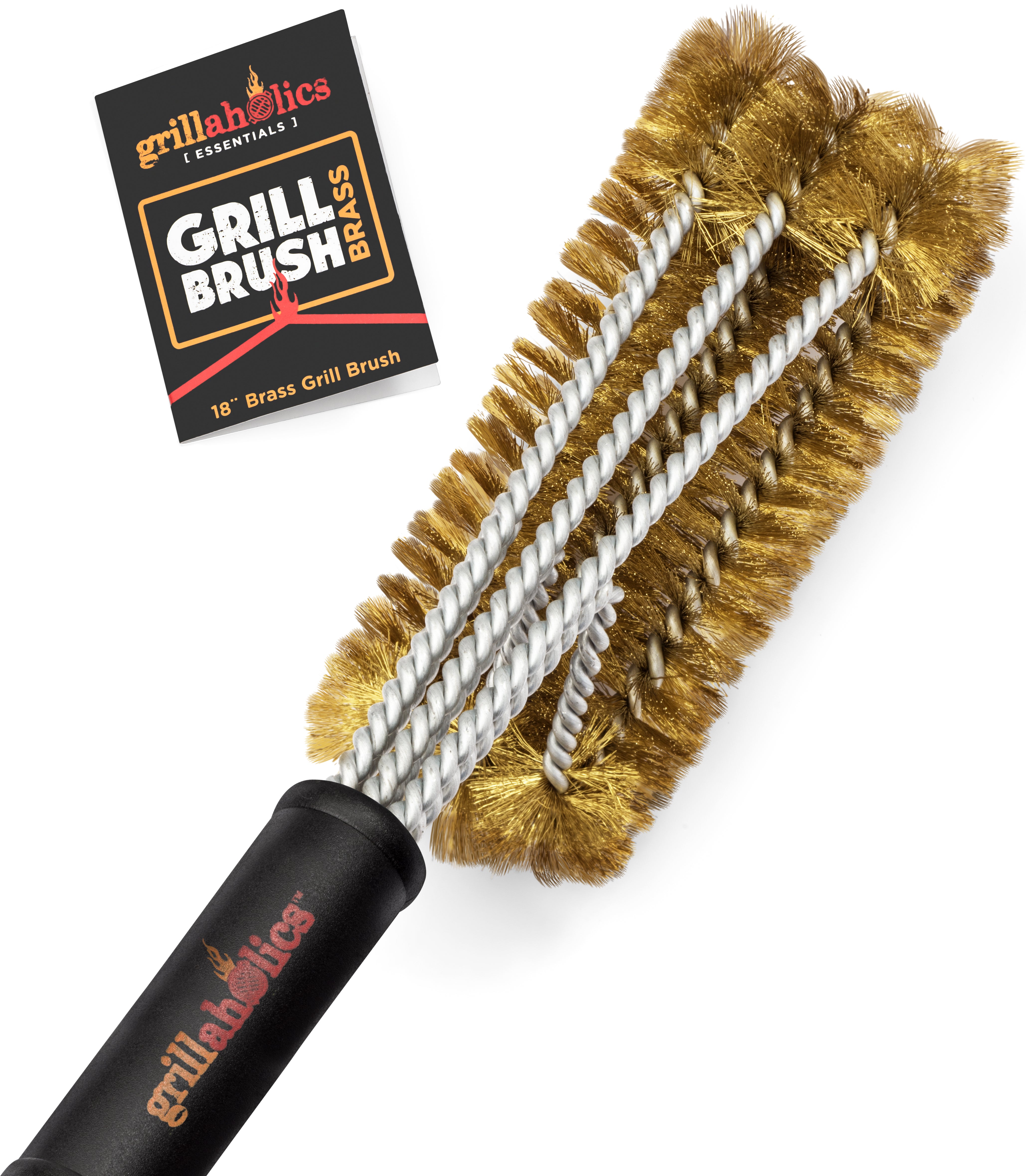 Grillaholics Essentials Brass Grill Brush for Porcelain Grill