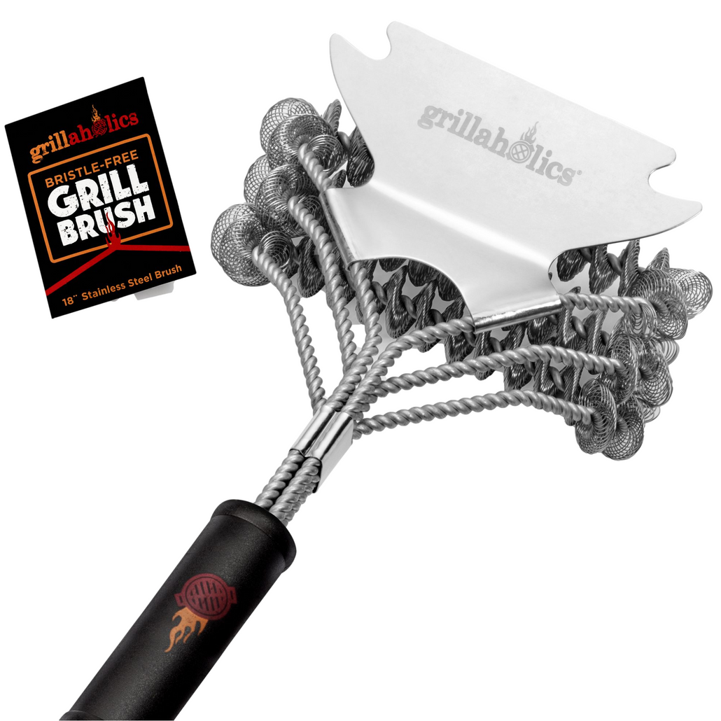 Grillaholics Bristle Free Grill Brush | Non Wire BBQ Brush for Cleaning Grill Grates