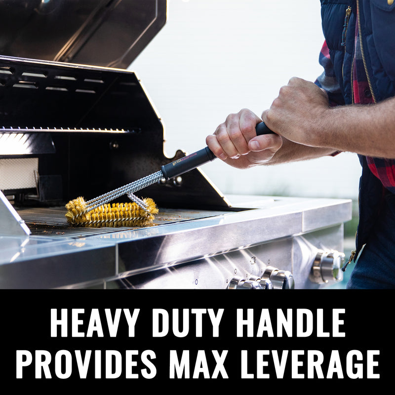 Grillaholics Essentials Brass Grill Brush for Porcelain Grill Grates