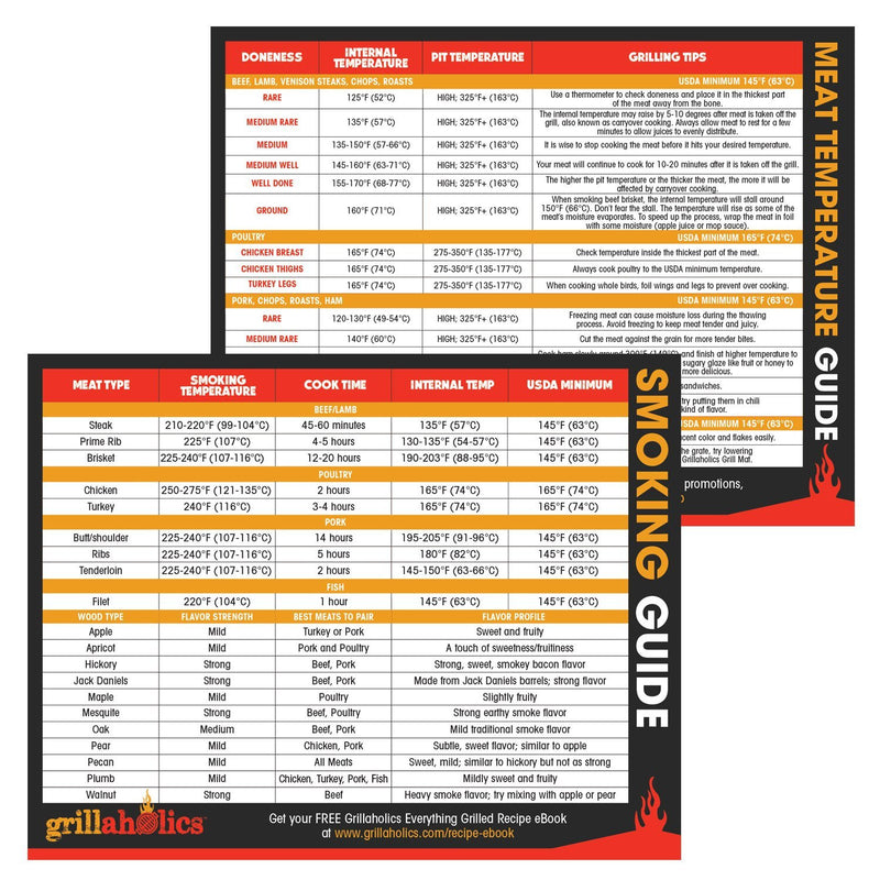 Grillaholics Meat Temperature and Smoking Guide Magnets