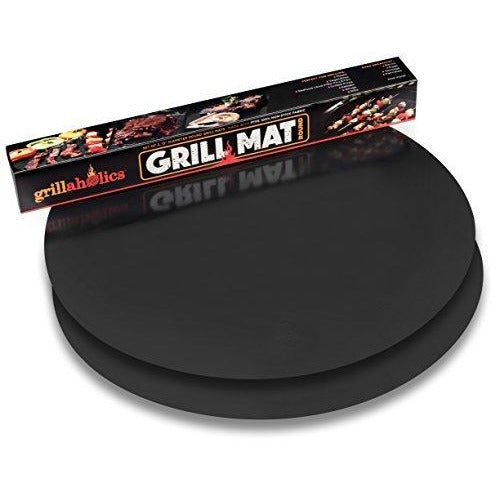 ROUND GRILL MAT - SET OF 2 - Heavy Duty Non-Stick Grill Mats