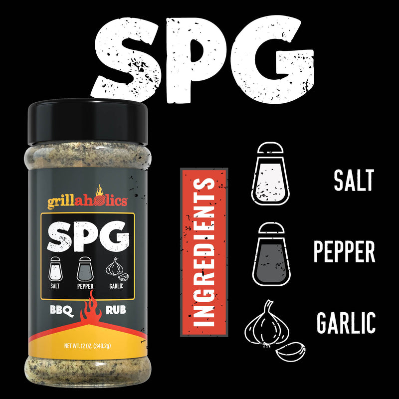 Grillaholics Premium SPG Salt Pepper Garlic Seasoning Grillaholics